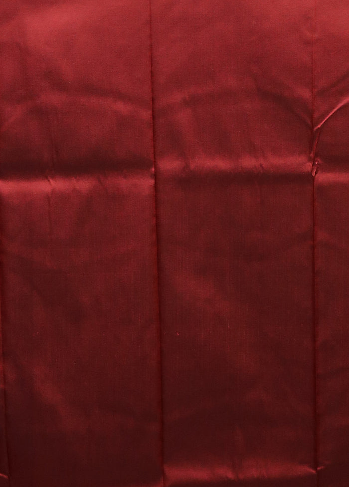 Maroon Katan Silk Saree With Blouse Piece