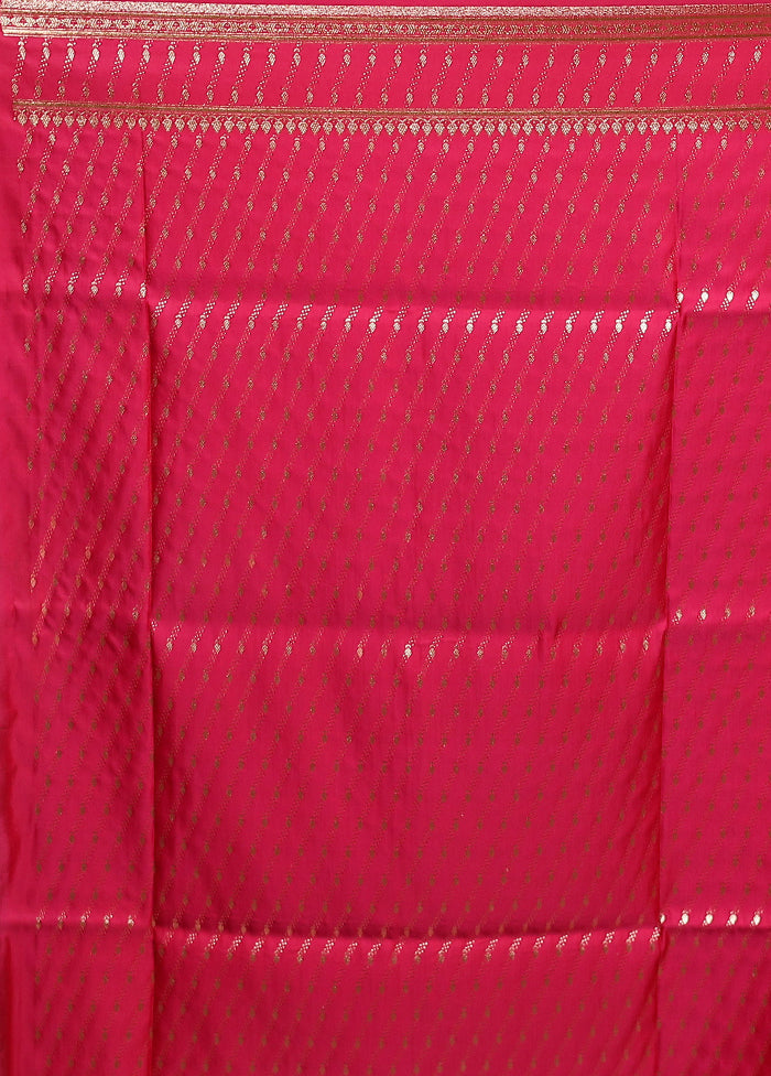 Maroon Banarasi Silk Saree With Blouse Piece