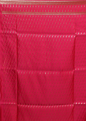 Maroon Banarasi Silk Saree With Blouse Piece