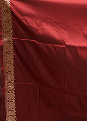 Maroon Katan Silk Saree With Blouse Piece