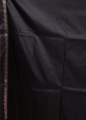 Black Katan Silk Saree With Blouse Piece