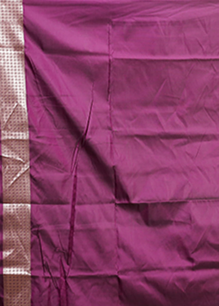 Purple Katan Silk Saree With Blouse Piece