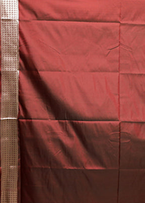 Maroon Katan Silk Saree With Blouse Piece