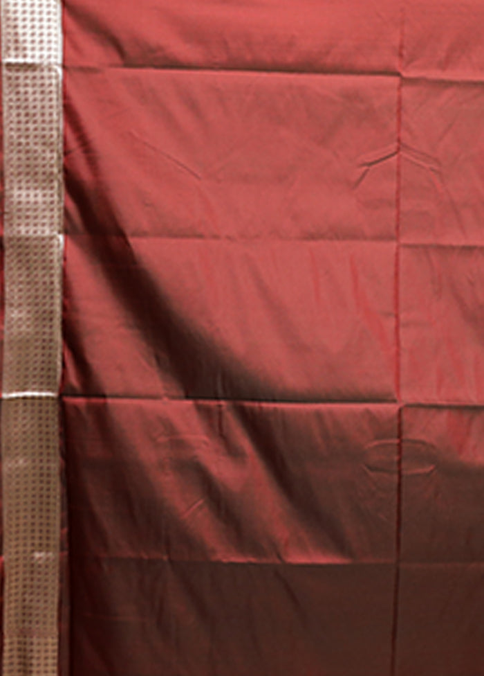 Maroon Katan Silk Saree With Blouse Piece