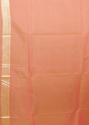 Orange Kora Silk Saree With Blouse Piece
