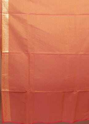 Orange Kora Silk Saree With Blouse Piece