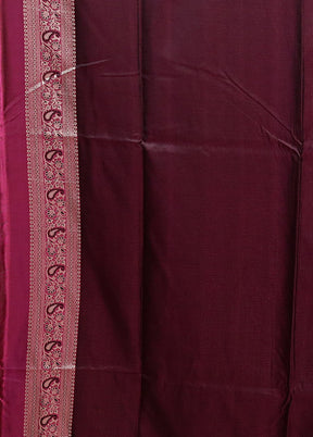 Purple Jamewar Silk Saree With Blouse Piece