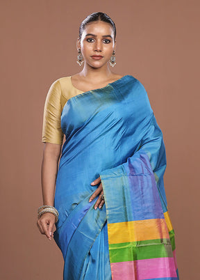Multicolor Printed Pure Silk Saree Without Blouse Piece