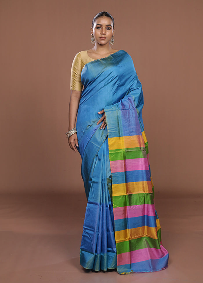 Multicolor Printed Pure Silk Saree Without Blouse Piece