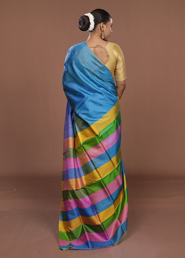 Multicolor Printed Pure Silk Saree Without Blouse Piece