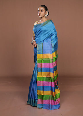 Multicolor Printed Pure Silk Saree Without Blouse Piece