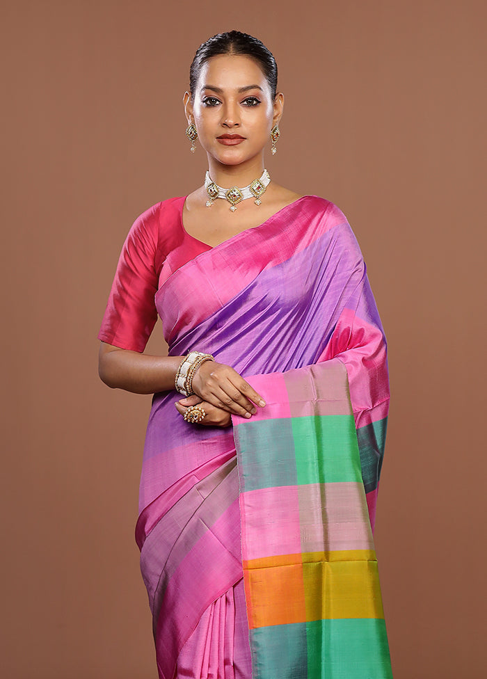 Multicolor Printed Pure Silk Saree Without Blouse Piece