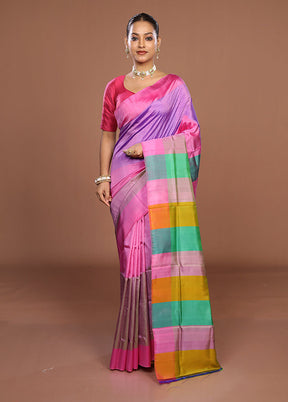 Multicolor Printed Pure Silk Saree Without Blouse Piece