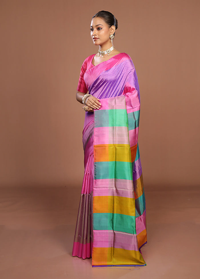 Multicolor Printed Pure Silk Saree Without Blouse Piece