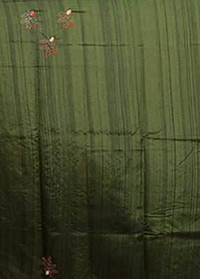 Green Tussar Silk Saree With Blouse Piece