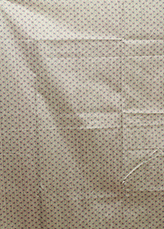 Cream Tussar Silk Saree With Blouse Piece
