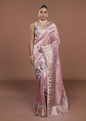 Pink Organza Saree With Blouse Piece