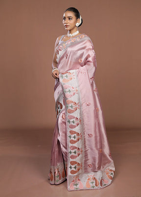 Pink Organza Saree With Blouse Piece