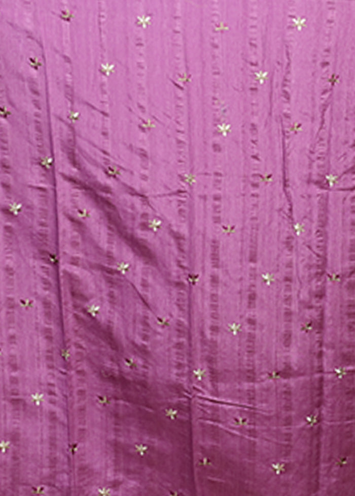 Purple Tussar Silk Saree With Blouse Piece