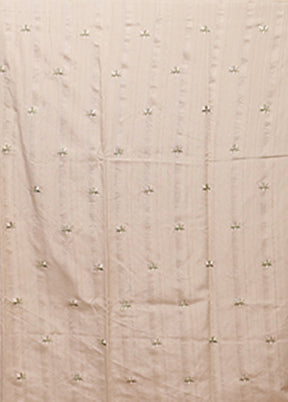 Cream Tussar Silk Saree With Blouse Piece