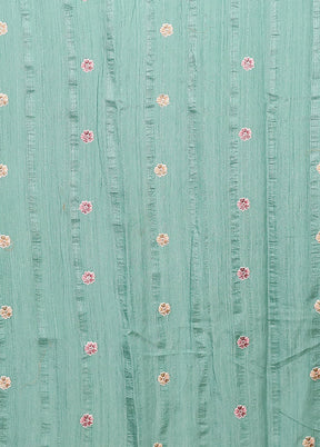 Green Tussar Silk Saree With Blouse Piece