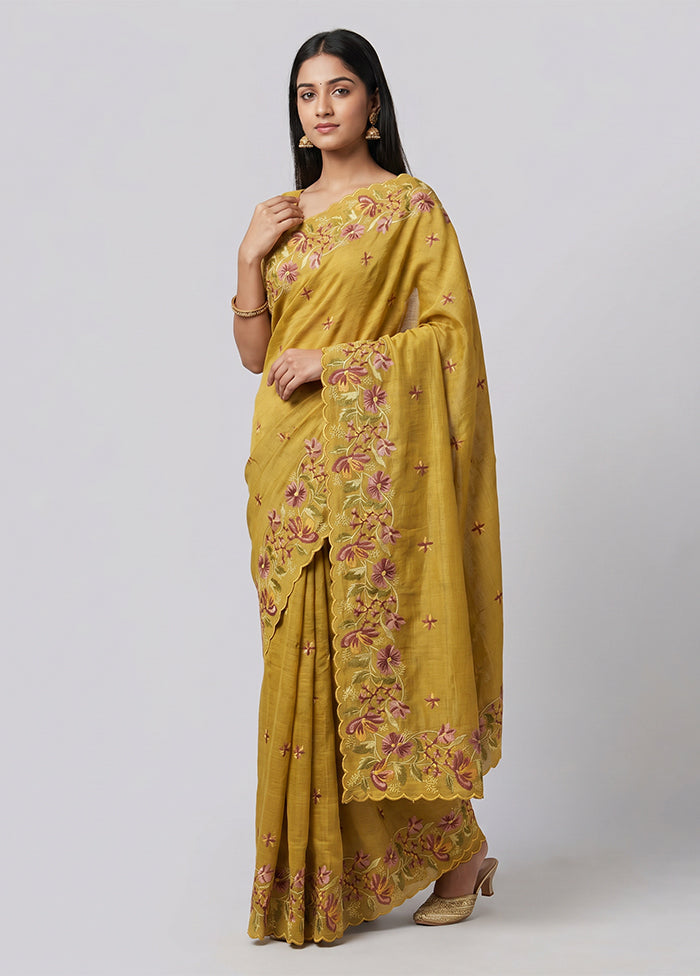 Multicolor Tussar Silk Saree With Blouse Piece