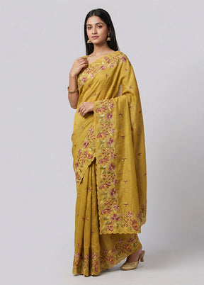 Multicolor Tussar Silk Saree With Blouse Piece