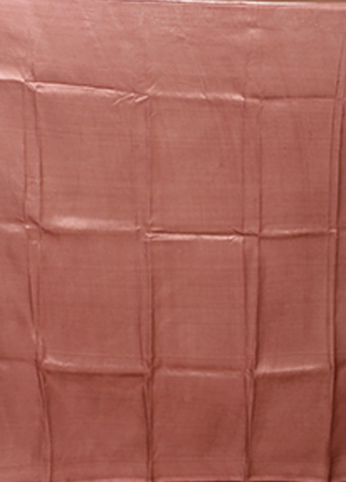 Maroon Printed Pure Silk Saree Without Blouse Piece