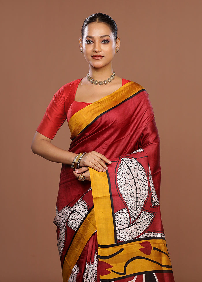 Multicolor Printed Pure Silk Saree Without Blouse Piece