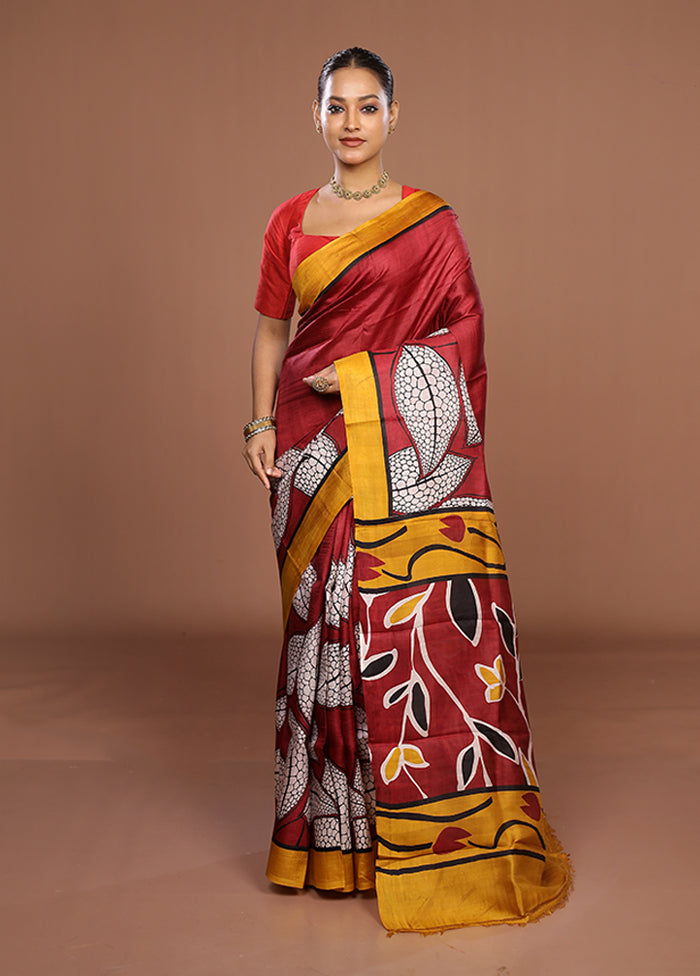 Multicolor Printed Pure Silk Saree Without Blouse Piece