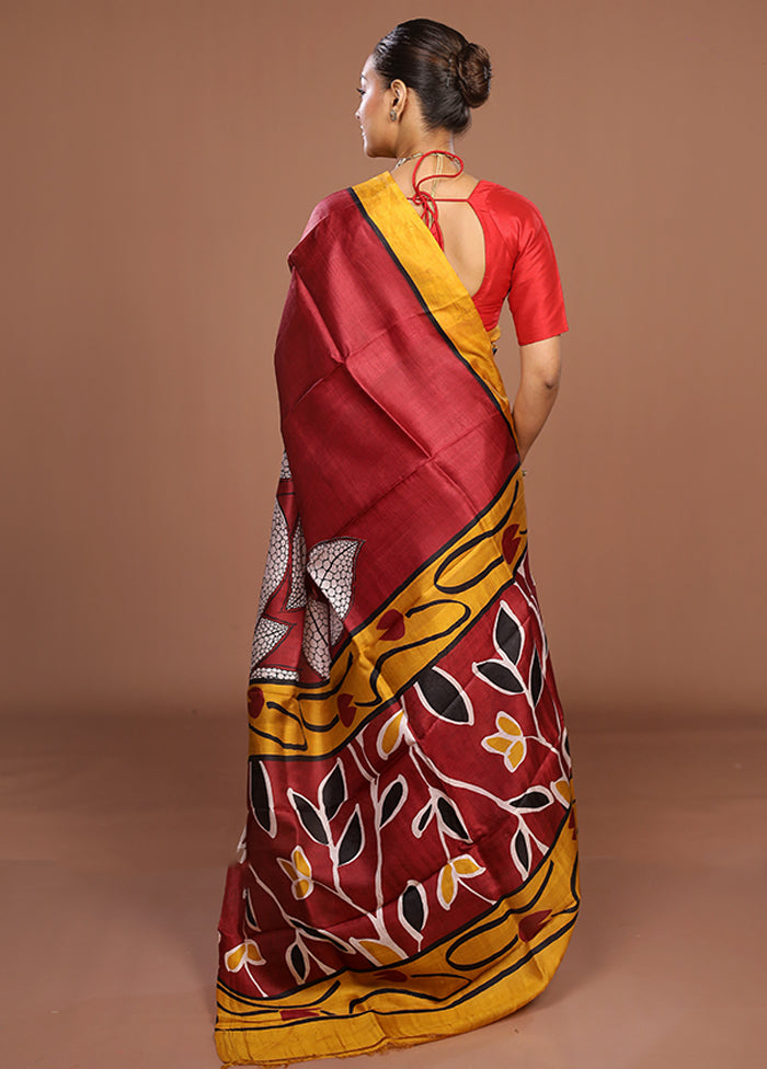 Multicolor Printed Pure Silk Saree Without Blouse Piece