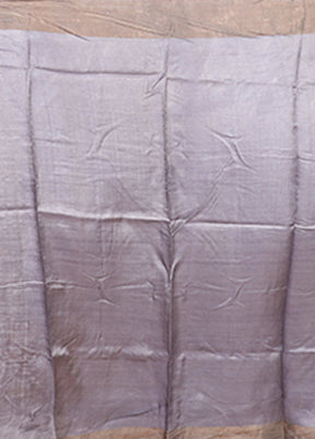 Blue Tussar Silk Saree With Blouse Piece