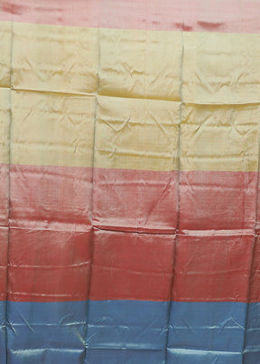 Rust Pure Bishnupuri Silk Saree With Blouse Piece