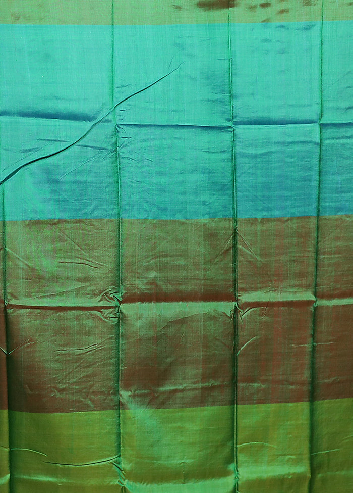 Rust Pure Bishnupuri Silk Saree With Blouse Piece