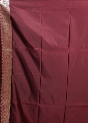 Maroon Katan Silk Saree With Blouse Piece