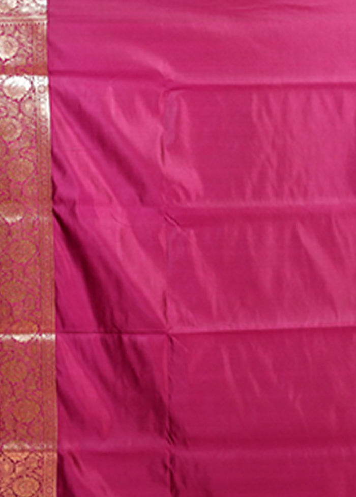 Purple Banarasi Silk Saree With Blouse Piece