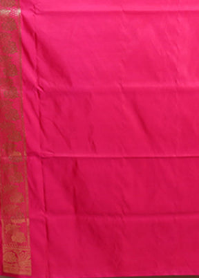 Pink Banarasi Silk Saree With Blouse Piece