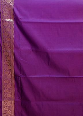 Purple Banarasi Silk Saree With Blouse Piece