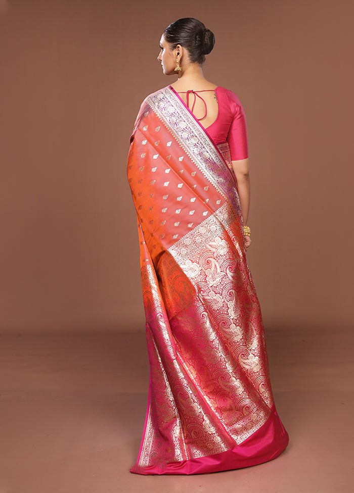 Yellow Banarasi Silk Saree With Blouse Piece