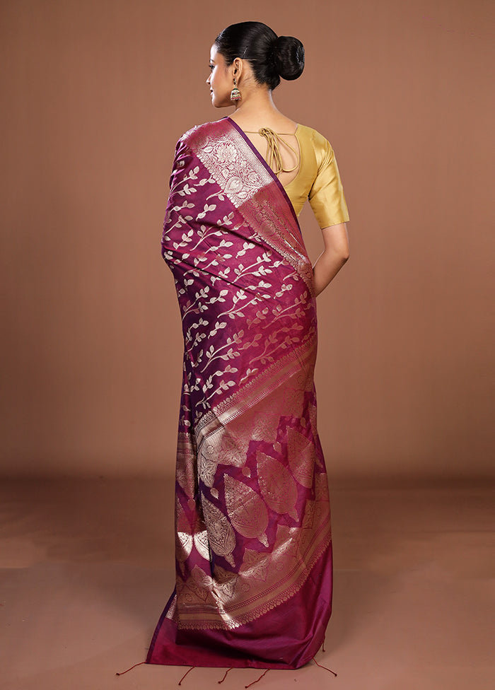Purple Cotton Saree With Blouse Piece