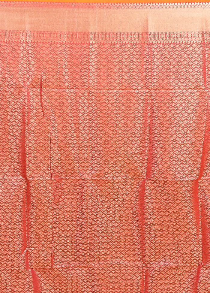 Orange Cotton Saree With Blouse Piece