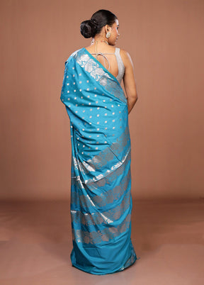 Green Dupion Silk Saree With Blouse Piece