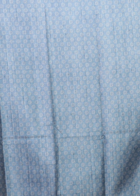 Blue Tussar Silk Saree With Blouse Piece
