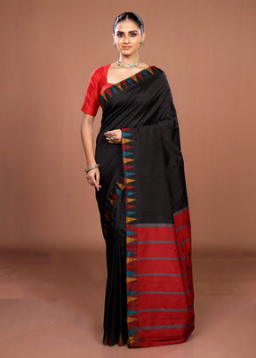 Black Kanjivaram Silk Saree With Blouse Piece