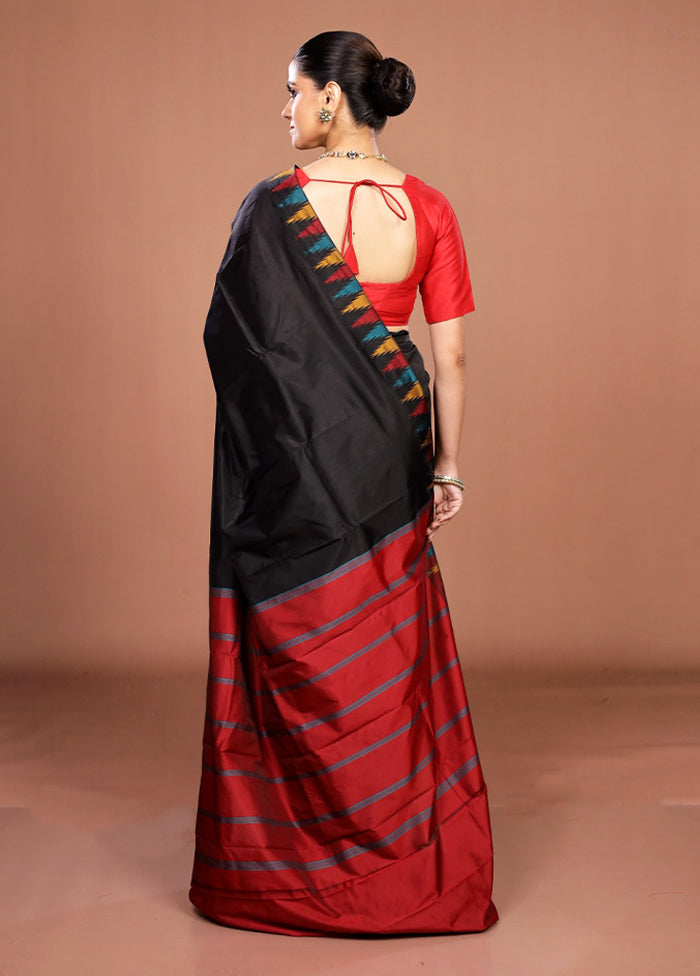 Black Kanjivaram Silk Saree With Blouse Piece