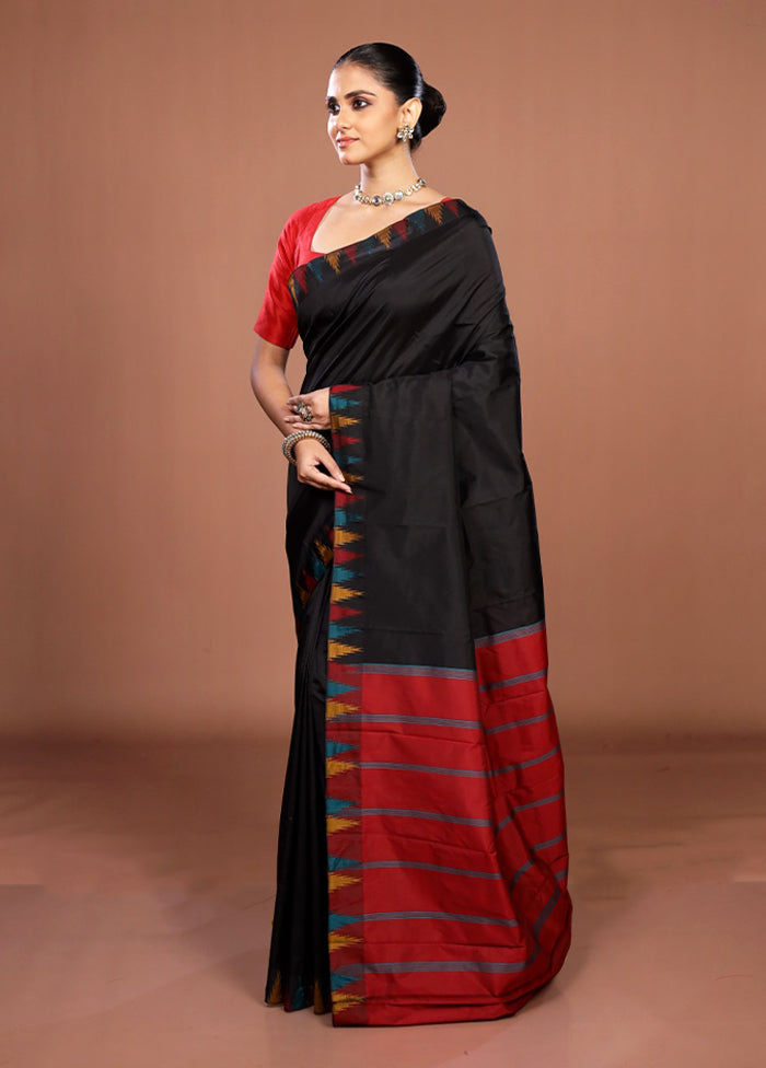Black Kanjivaram Silk Saree With Blouse Piece
