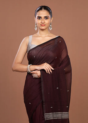 Maroon Matka Silk Saree With Blouse Piece