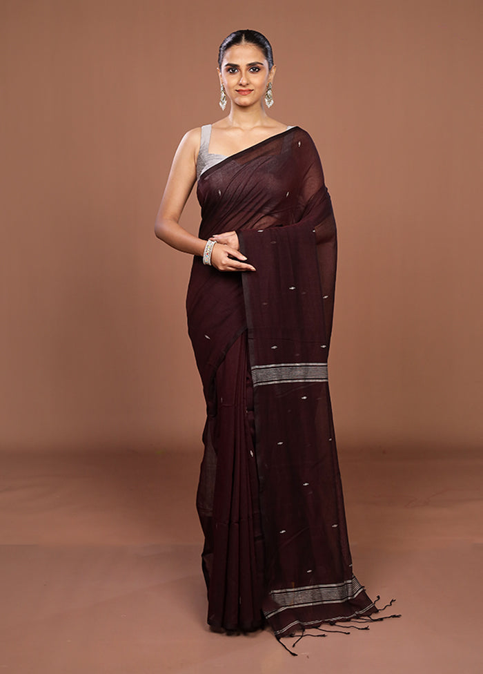 Maroon Matka Silk Saree With Blouse Piece