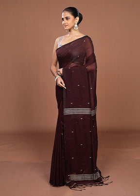 Maroon Matka Silk Saree With Blouse Piece