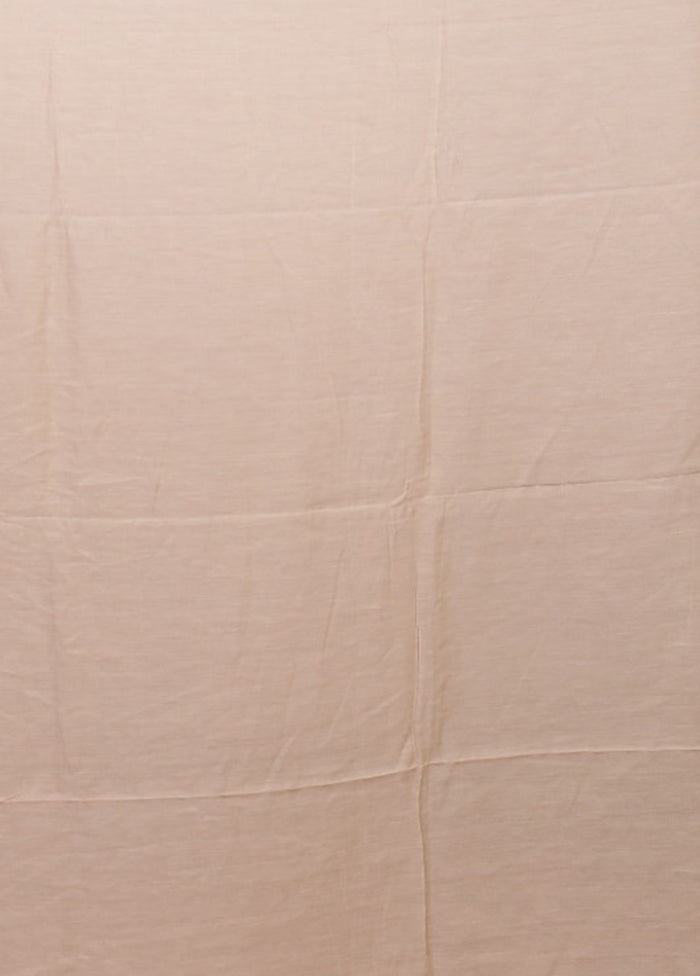 Cream Matka Silk Saree With Blouse Piece